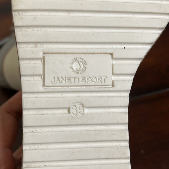 Janet Sport Patent Leather Lace Up Sneakers Shoes Wedge Chunky Platform size 3… - Picture 8 of 12